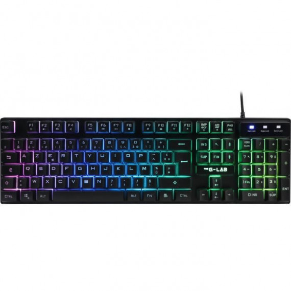 Clavier Gaming - Membrane RGB - THE G-LAB - KEYZ-CAESIUM/FR - FR Layout - 12 raccourcis - 19 touches anti ghosting