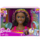 Barbie - Ultra Chevelure - T?te ? Coiffer brune fris?e m?ches arc-en-ciel - Poup?e Mannequin - 3 ans et + - BARBIE - HMD79 - …