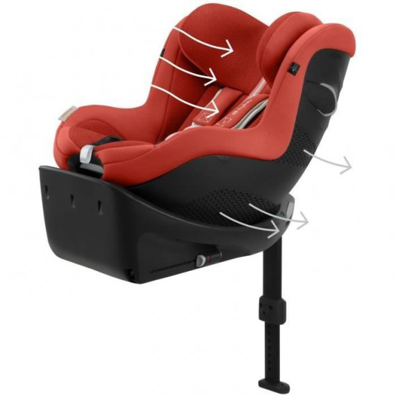 Siege auto CYBEX Sirona Gi i-Size Tissu Plus - De la naissance a 4 ans - Hibiscus Red