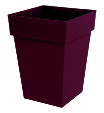 EDA Pot de Fleur Carré Mi-Haut TOSCANE - Volume 51 L - 39 x 39 x H.53 cm - Rouge bourgogne