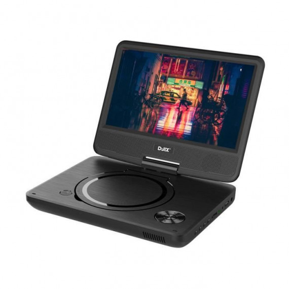 Lecteur DVD portable DJIX PVS906-20 9 rotatif avec port USB et lecteur carte SD - Noir