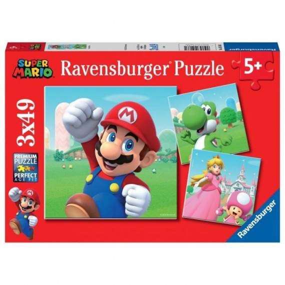 Ravensburger-SUPER MARIO-Puzzles 3x49 pieces - Super Mario-4005556051861-A partir de 5 ans
