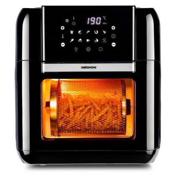 Friteuse a air chaud multifonctions sans huile - MD 10072 - 10 programmes - Vaste gamme d'accessoires - 10 L - 1500W