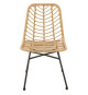 Lot de 2 chaises de jardin - Imitation rotin naturel - Structure acier - L63,5 x H 86 x P 48 cm