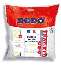 DODO Lot de 2 oreillers 50x70 cm - Douces Folies - Moelleux - Anti-acariens - 100% Polyester