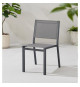 Ensemble repas de jardin : Table extensible 120-180 cm + 2 fauteuils + 6 chaises - Gris
