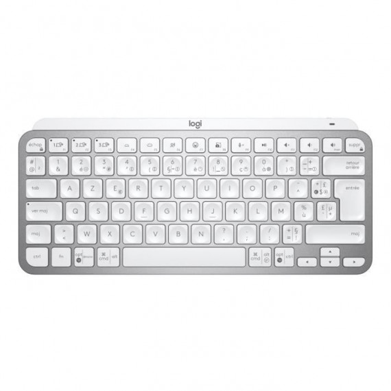 Clavier sans fil Logitech - MX Keys Mini - GRIS PALE - Compact, Bluetooth, rétroéclairé pour MAC, iOS, Windows, Linux, Android