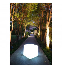 Cube lumineux blanc 40 cm ampoule E27