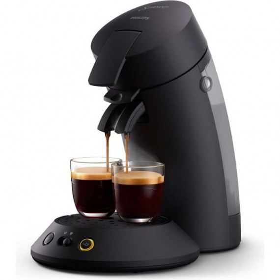 Machine a café dosette SENSEO ORIGINAL+ Philips CSA210/61, Booster d'arômes, Crema plus, 1 ou 2 tasses, Noir Carbone