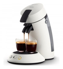 Machine a café dosette SENSEO ORIGINAL+ Philips CSA210/11, Booster d'arômes, Sélecteur d'intensité, 1 ou tasses, Blanc titane
