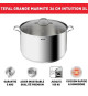 TEFAL B8647504 Marmite 36 cm inox, Tous feux dont induction, 17,5L, Poignées robustes, Couvercle verre, Intuition XL