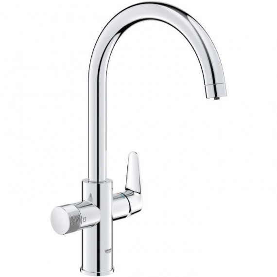 Occasion - Robinet filtrant de cuisine - Chromé - Filtration de l'eau - Bec haut en C - Rotation 150° - GROHE Blue StartCurve