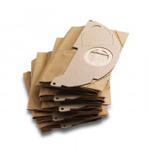 Sachet filtre papier a deux épaisseurs pour KARCHER WD2200 / A2003 / 2004 / 2054Me - paquet de 5 pieces