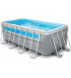 Kit piscine tubulaire rectangulaire CLEARVIEW - Structure métal - Epurateur+Echelle de sécurité+Bâche+Tapis - L4 x P2 x H1,22m