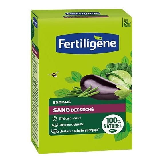 Sang desséché UAB FERTILIGENE - FSAN12 - 1,2 kg - Effet coup de fouet - Idéal pour les fleurs et le potager