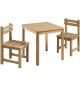Ensemble repas de jardin pour enfant - 2 personnes - Table carrée 50 x 50 x 50 cm et 2 chaises - Bois Acacia FSC