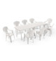 Table a rallonge - ARETA - LIPARI 2 - 180 x 250 x 90 cm - Blanc