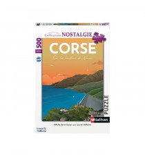 Nathan-Puzzle 500 pieces-Affiche de la Corse/Louis l'Affiche-Des 10 ans-Puzzle de qualité supérieure-Collection Nostalgie-87826