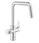 Robinet filtrant de cuisine - Chromé - Filtration de l'eau - Bec haut en U - Rotation 150° - GROHE Blue Pure Start - 30595000