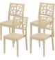 Lot de 4 chaises de jardin TETI ARETA - 52 x 46 x H 86 cm - Sable