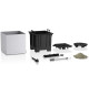 Pot de fleur LECHUZA Canto Stone Cube 40 - kit complet LED, blanc quartz