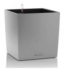 Pot de fleur - LEC - Cube Premium 40 - argent métallisé - résistant aux intempéries et aux UV