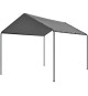 Tonnelle de jardin Arthur en acier avec toit en toile grise - L300 x P400 X H201/287 cm