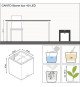 Pot de fleur LECHUZA Canto Stone Cube 40 - kit complet LED, noir graphite