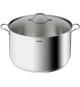 TEFAL B8646404 Marmite 28 cm inox, Tous feux dont induction, 8L, Poignées robustes, Couvercle verre, Intuition XL