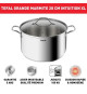 TEFAL B8646404 Marmite 28 cm inox, Tous feux dont induction, 8L, Poignées robustes, Couvercle verre, Intuition XL