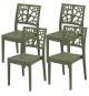 Lot de 4 chaises de jardin TETI ARETA - 52 x 46 x H 86 cm - Vert olive