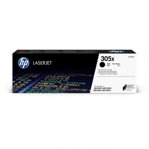 TONER HP 305X (CE410X) noir - cartouche authentique pour imprimantes HP LaserJet 300 M351 /400 M451/300 MFP M375/400 MFP M475