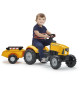 Tracteur a pédales FALK SuperBuilder - capot ouvrant et remorque - pour enfants de 2 a 5 ans