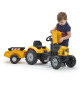 Tracteur a pédales FALK SuperBuilder - capot ouvrant et remorque - pour enfants de 2 a 5 ans