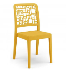 Lot de 4 chaises - ARETA - MEDEA - 51 x 46 x H88 cm - Moutarde