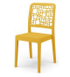 Lot de 4 chaises - ARETA - MEDEA - 51 x 46 x H88 cm - Moutarde
