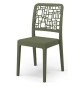 Lot de 4 chaises - ARETA - MEDEA - 51 x 46 x H88 cm - Vert olive