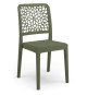 Lot de 4 chaises - ARETA - TICHE - 51 x 46 x H88 cm - Vert olive