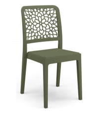 Lot de 4 chaises - ARETA - TICHE - 51 x 46 x H88 cm - Vert olive