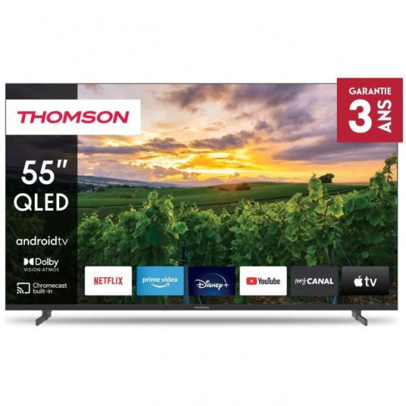 THOMSON 55QA2S13 - TV QLED 55'' (140 cm) - 4K UHD 3840x2160 - HDR - Smart TV Android - 4xHDMI 2.0