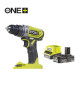 Perceuse-visseuse a percussion sans fil RYOBI - 2 vitesses 18V ONE+ 40Nm + batterie 2,0 Ah et 1 chargeur rapide 2,0A R18PD2-120B