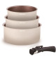 Batterie de cuisine - Tous feux dont induction - ARTHUR MARTIN - AM2655 - Set de 3 casseroles -16-18-20 cm + 1 poignée amovible