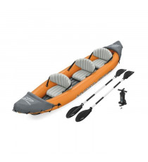 Kayak gonflable - BESTWAY - Rapide X3 Hydro-Force - 381x100cm - 3 places - 250 kg max - 2 pagaies, 2 ailerons amovibles + pompe