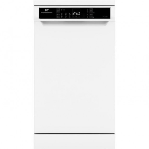 Lave-vaisselle pose libre CONTINENTAL EDISON CELV1045W - 10 couverts - Largeur 44,8 cm - Classe D - 45 dB - Blanc