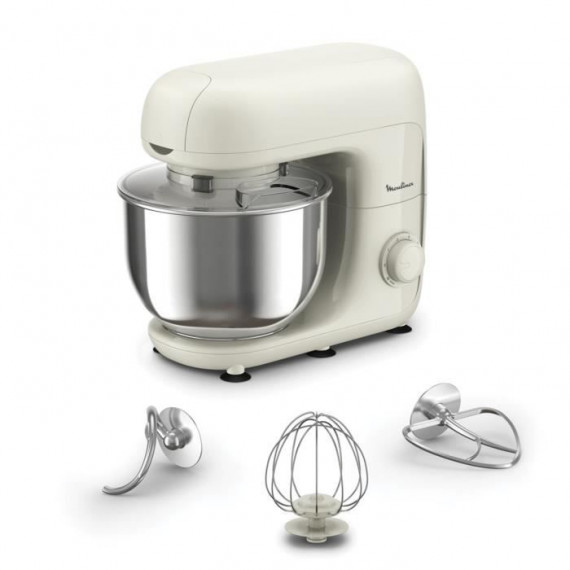 MOULINEX Bake Essential Robot pâtissier, Bol 4.8 L, Kit de pâtisserie, 800 W, Noir QA160110