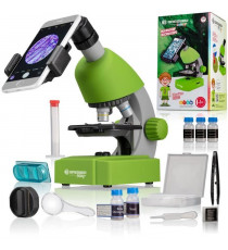Microscope 40x-640x - BRESSER JUNIOR - Éclairage LED - kit d'expérimentation - vert