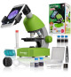 Microscope 40x-640x - BRESSER JUNIOR - Éclairage LED - kit d'expérimentation - vert