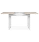Table extensible Houston 80B - 120-160 x 75 x 80 cm - Plateau effet travertin - 1 extension inclue - 8 personnes