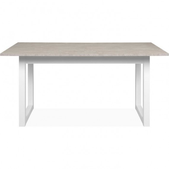Table a manger extensible Houston  - 160-200 x 75 x 90 cm - Plateau effet travertin - 1 extension inclue - 10 personnes