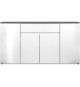 Buffet Brest - Décor Matera / blanc brillant - Panneaux de particules - 4 portes - 1 étagere - 1 tiroir -  177,5 x 92 x 40 -